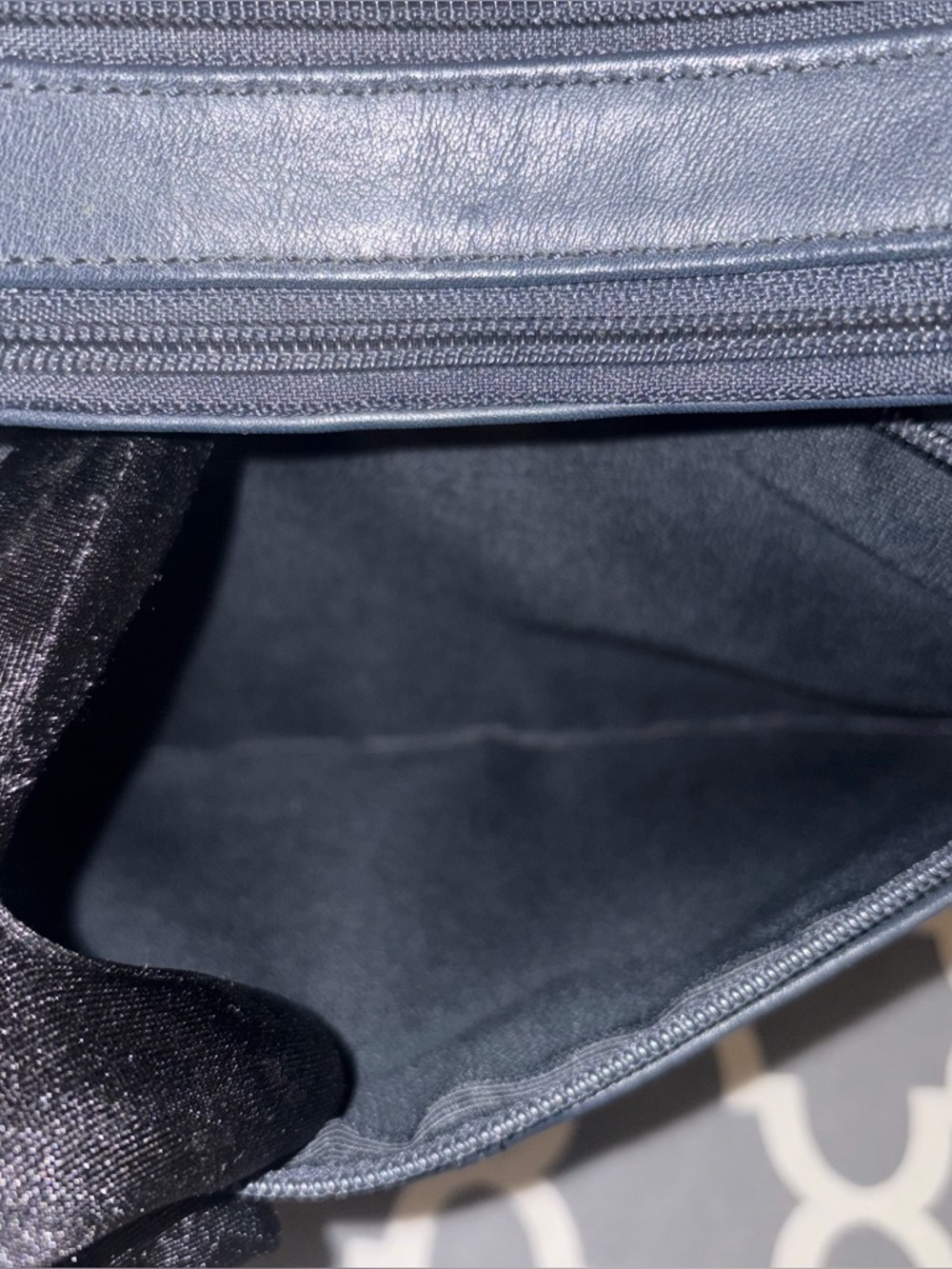 Navy Leather Shoulder Bag by Unknown Brand - Picture 9 of 15